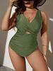Beach Swimsuit Solid Color One-piece Swimsuit For Women