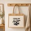 Sac Cabas Jute avec Poche J’peux pas j’ai Aquagym J'peux pas minimaliste | Toile de Jute et Coton 21 L Fond Plat Anses 65 cm