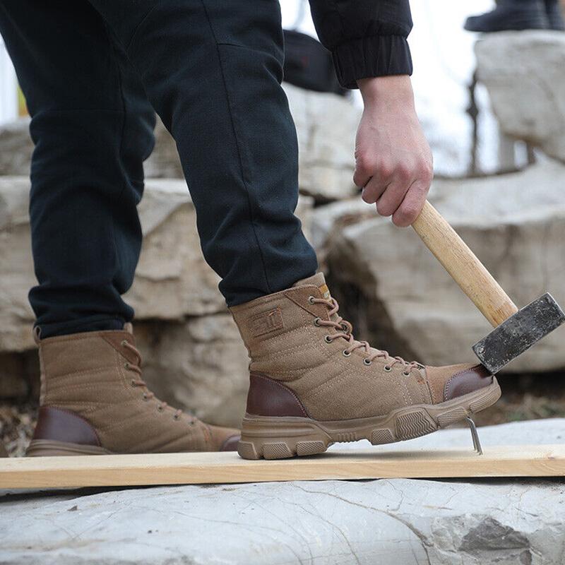Мужские защитные ботинки для строительных работ, обувь со стальным носком, водонепроницаемые, устойчивые к проколам, износостойкие, защитные ботинки для работы на открытом воздухе