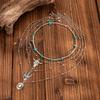 SHIXIN 4Pcs/Set Vintage Cactus Cow Head Cowboy Hat Pendant Necklaces for Women Ethnic Layer Bead Chain Necklace Vacation Jewelry