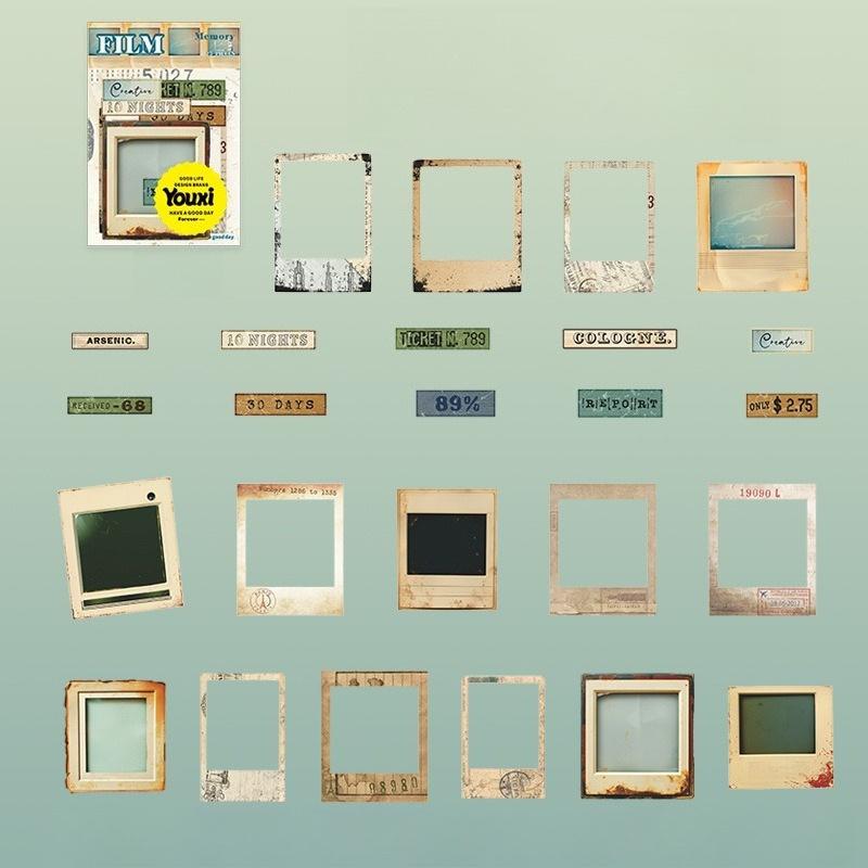 1 шт. материалы для блокнота 25 штук 4 вида серии пленки, стикеры «Прекрасный день», ретро-фильм, твердая карточка, наклейки-материалы для блокнота