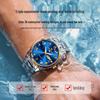 Мужские кварцевые водонепроницаемые светящиеся наручные часы с браслетом из стали, лидер продаж