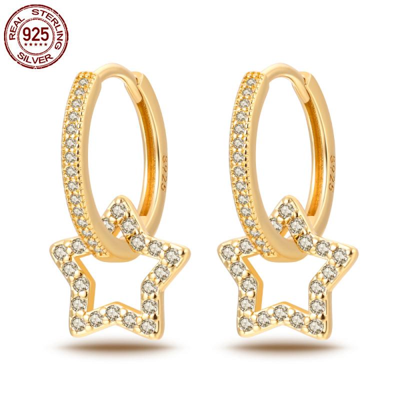 Женские Серьги Оригинальные S925 Серебро Звезда Божья Коровка, Серьги Карп Подходят Для Вечеринки Подарки Паре Модные Новые Продукты