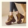 Women's Chunky Sneakers New Fashion Lace Up Ankle Boots for Women Platform Shoes Outdoor Increase Height Casual Women's Boots
