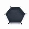 Catchall Empty Pocket Foldable Hexagonal Leather Storage Tray for Bedside DND Dice Keys Organization Folding Entrance Objects Holder
