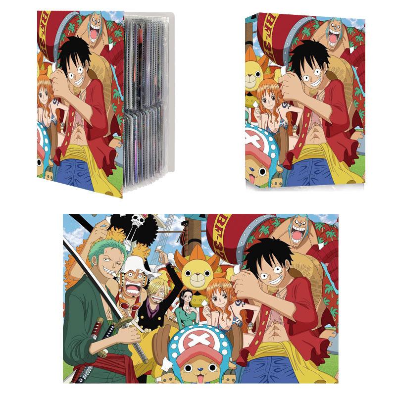 3 Inch 4-Pocket Card Binder, One Piece Anime Card Collection Album, A5 Trading Card Holder, Holds 240 Cards