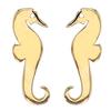 [Q9344] - Gold Plated 'Hypocampus' Earrings - 9x3 Mm