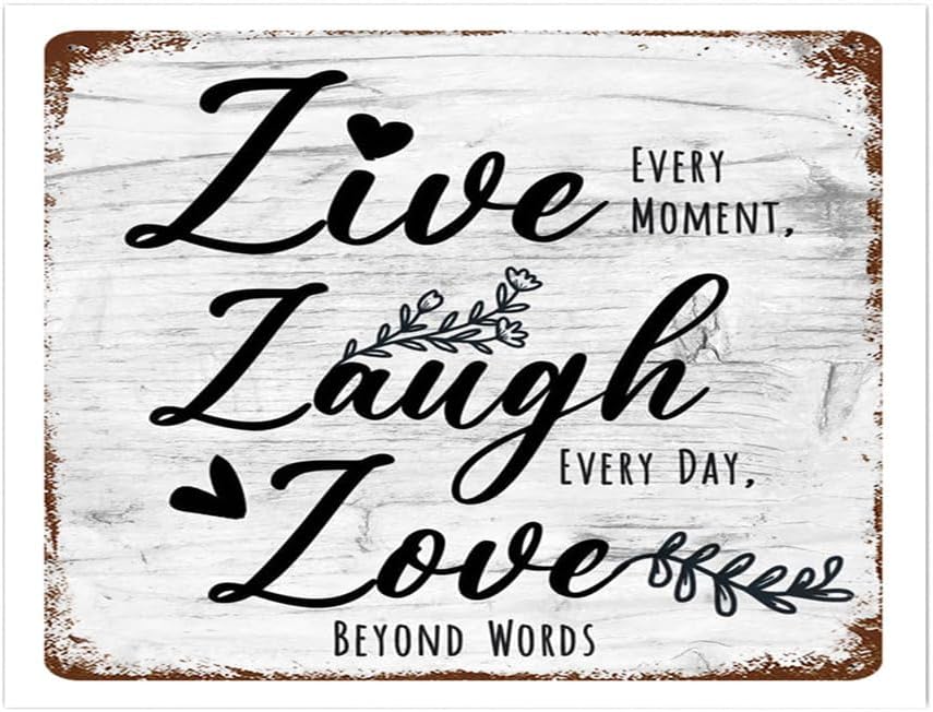 Live Every Moment Laugh Every Day Love Sign On Wood Wood Word Signs For Walls Metal Tin Signs Word Plaques Smooth Fashion Fai