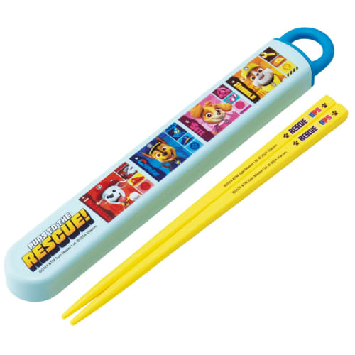 Skater Chopsticks and Chopstick Case Set for Kids, Lunch Box, 16.5cm, Made In Japan, Dishwasher Safe, Sliding, Paw Patrol 25, Boys, ABS2AMAG-A