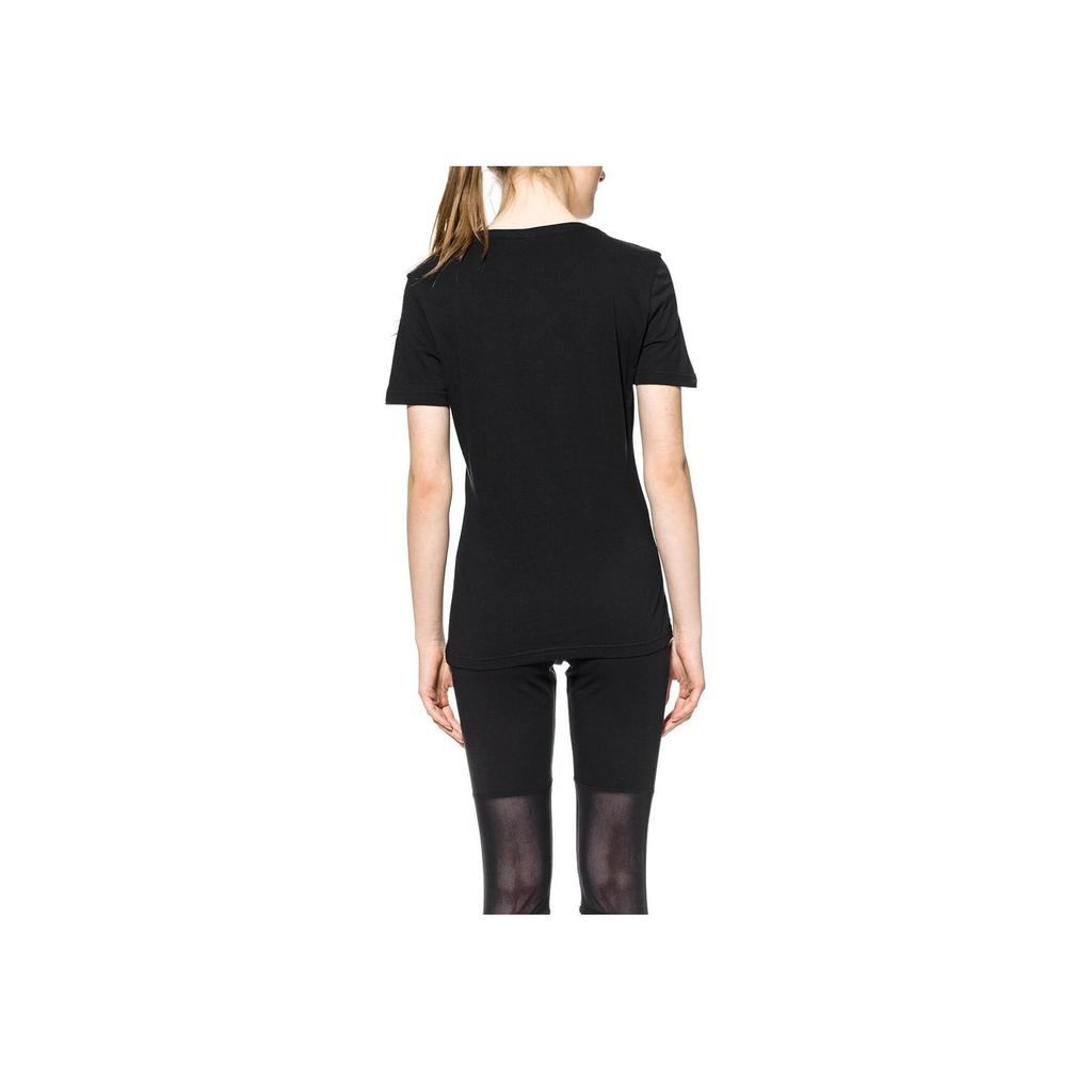 Adidas Front Large Logo Print Breathable Casual Short Sleeve T-Shirt Women T-Shirts Black CV4561