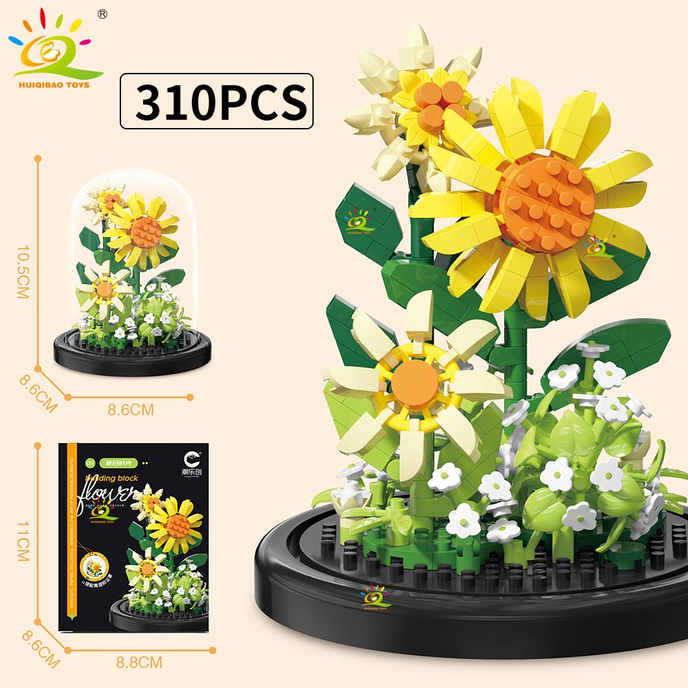 Вечный букет дисплей коробка микро строительные блоки цветок модель DIY домашний стол растение украшение кирпичная игрушка для детей