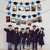 Celebrate Congrats Grad Photo Banner Black Gold Graduation Hanging Decor Party Favors