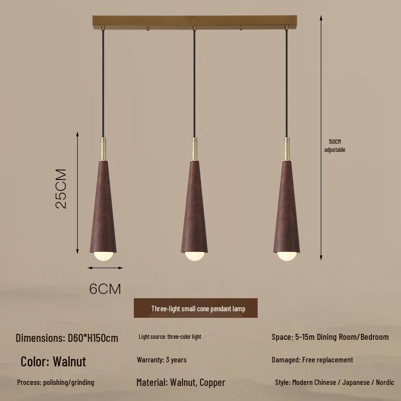 Б/у скандинавский минималистичный подвесной светильник из ореха для прикроватной зоны, столовой, бара, витрины или ресторана