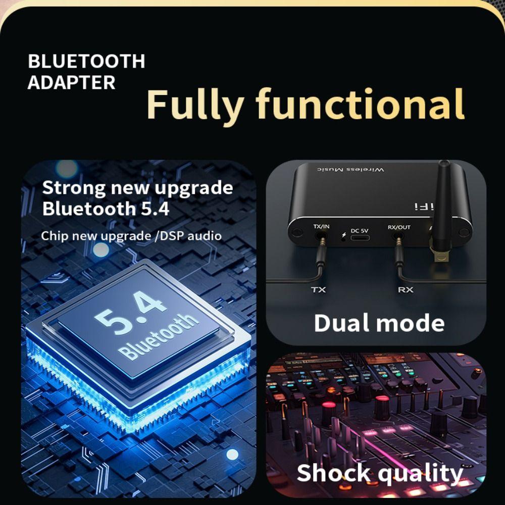 Music Wireless Audio Adapter With Mic Bluetooth 5.4 Receiver Transmitter Upgrade