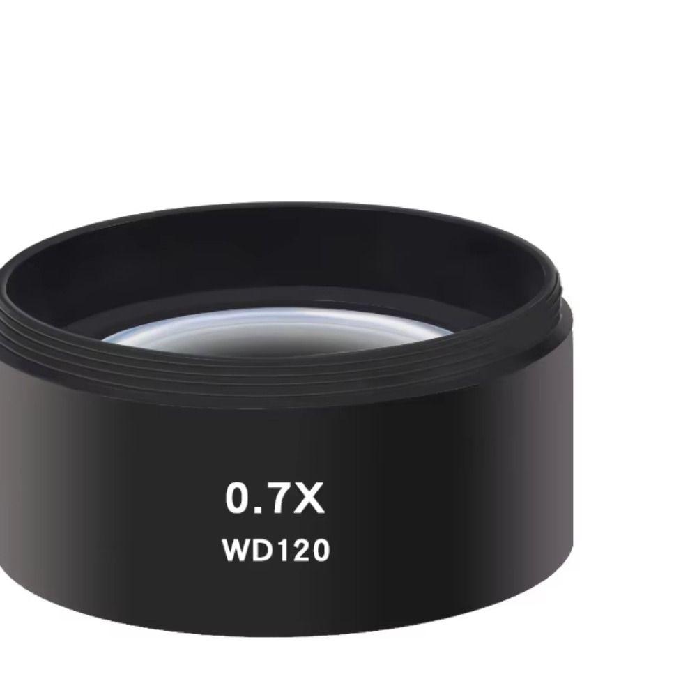 Optical Glass Magnifying Glass WD165 0.5X WD120 0.7X Barlow Lens Microscope Auxiliary Objective