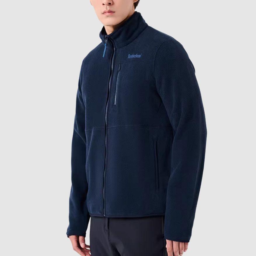 Timberland Ветрозащитная теплая флисовая куртка для мужчин с воротником-стойкой, темно-синяя A69KN-433