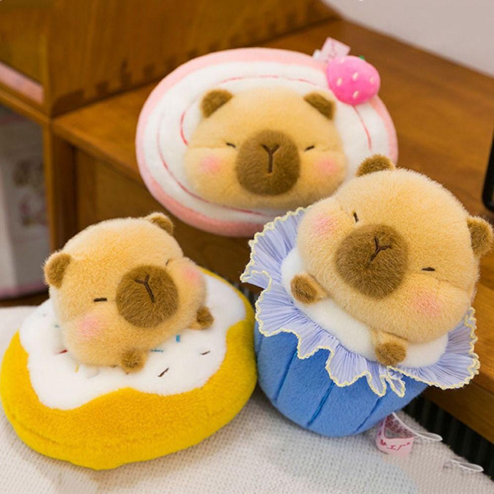 Fluffy Dessert Capybara Plush Toy Soft Dessert Capybara Doll Kawaii Plush Capybara Plush Toy  Kids
