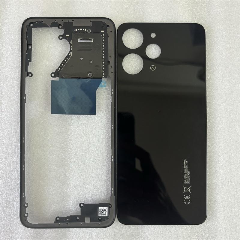Для телефона Xiaomi Redmi 12 4G Корпус Средняя Рамка + Задняя Крышка Аккумулятора Панель Крышка Задняя Дверца