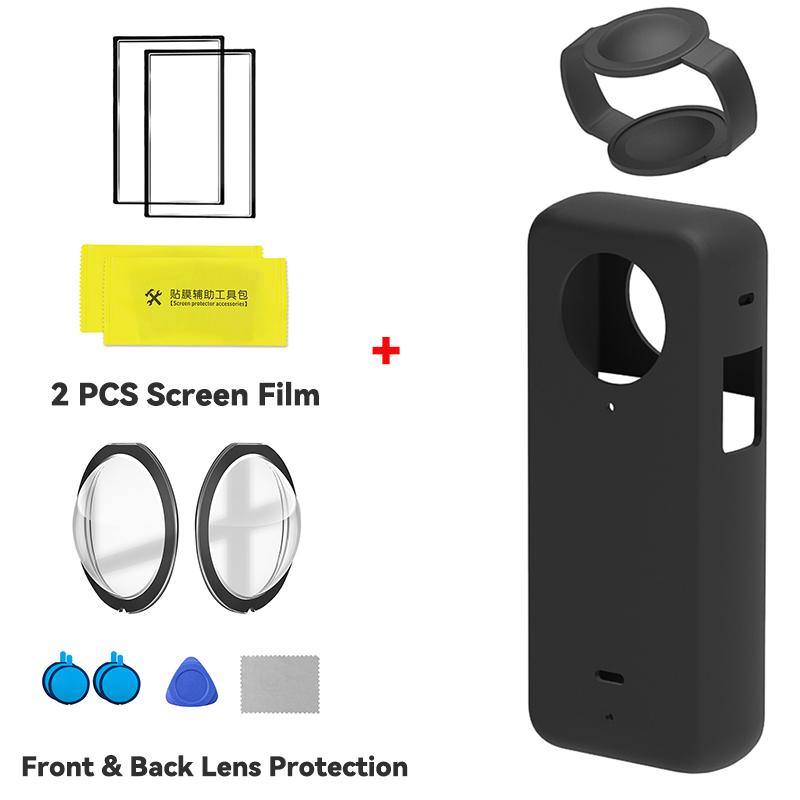 Lens Cap Protective Body Cover for Insta360 X3 Silicone Case Lenses Protector for Insta 360 X3 Anti-scratch Accessory