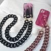 New Phone Accessory Detachable Parts Acrylic Matte Black White Chain Crossbody Pendant Cellphone Strap Phone Case Chains Shoulder Chain