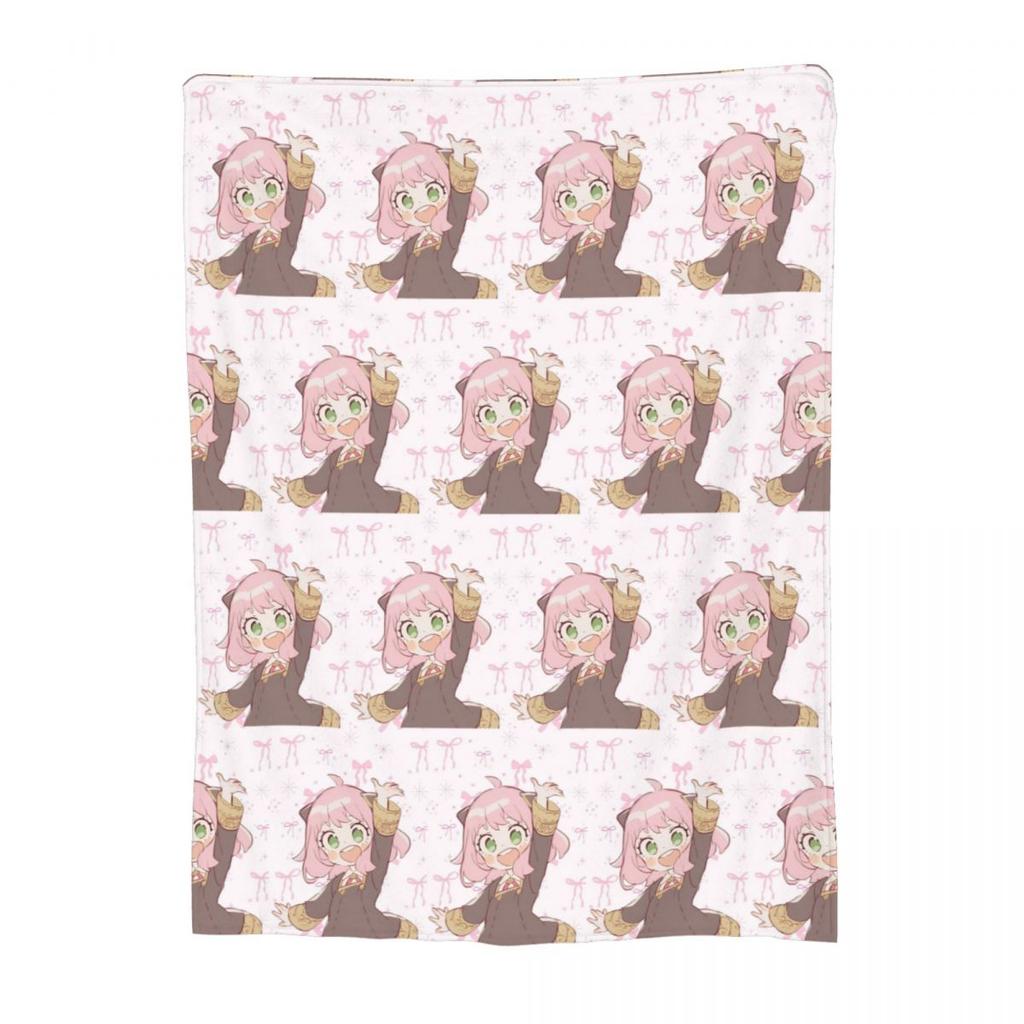Anime Spy X Family Anya Forger Cute Blankets Soft Warm Flannel Throw Blanket Bedding for Bed Living room Picnic Travel Couch