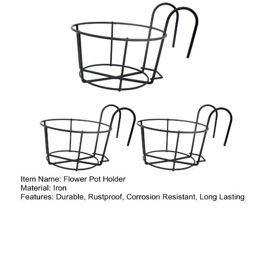 3 шт., уличные садовые перила, полка для цветочного горшка, вешалка для цветочного горшка, прочная несущая нержавеющая сталь, прочный металлический подвесной держатель для цветочного горшка