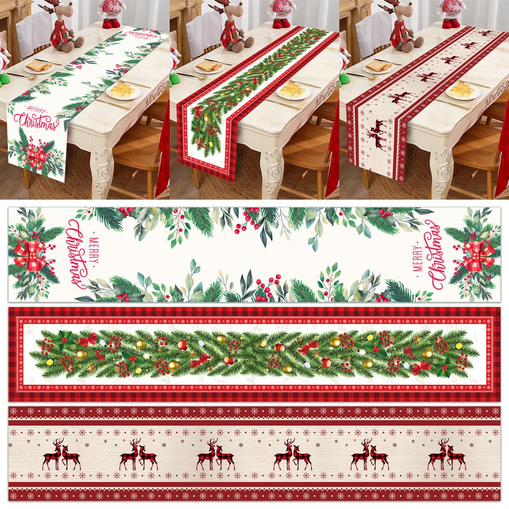 Christmas Table Runner Merry Christmas Decorations For Home 2025 Tablecloth Navidad Noel Kerst Xmas Gifts New Year 2026 Natal