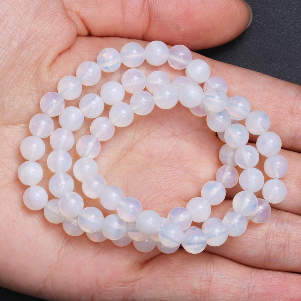 Creative Jewelry Making For Necklace Bracelet Round Charms Natural Opal Stone 4/6/8/10/12mm DIY Spacer Loose Beads