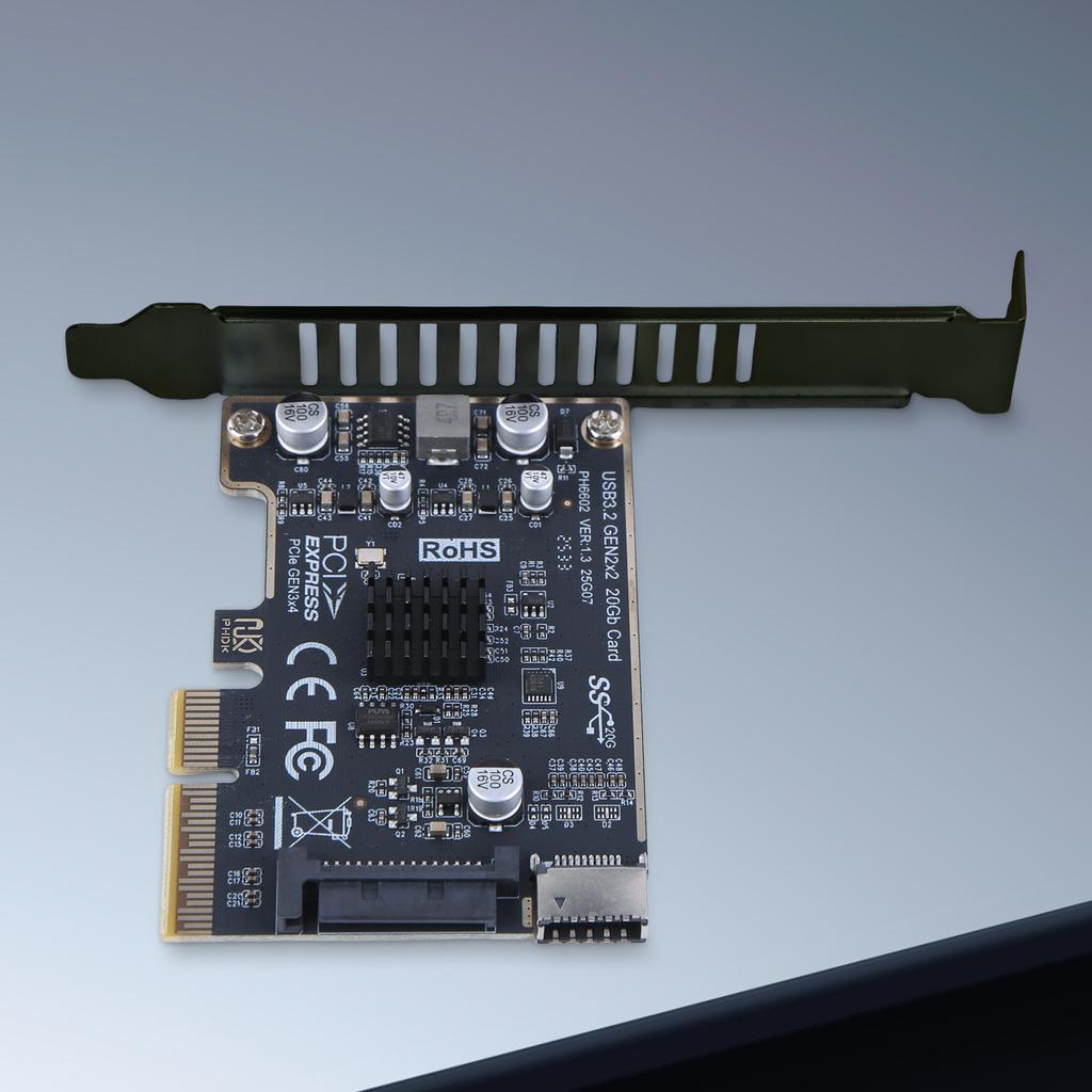 PCIE To Type-E Expansion Card ASM3242 Chip Front Panel Adapter 20Gpbs Type E Express Card for Desktop PC Front Panel TYPE C