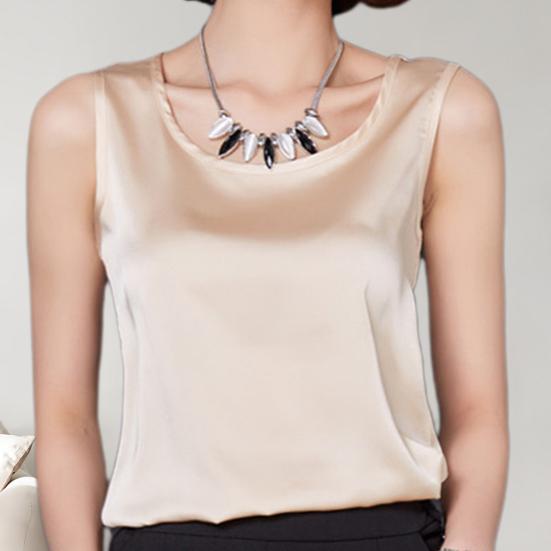 Женский летний жилет с круглым вырезом без рукавов, свободный цветной пуловер, однотонные топы из гладкой ткани на каждый день