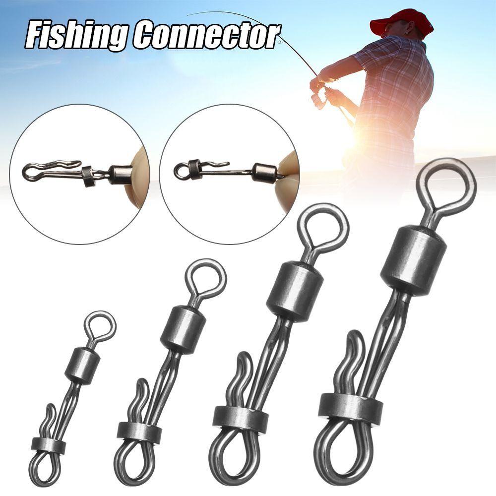 Bait Snap Change Connector Rolling Swivel With Lock Fishing Rolling Swivel 8-Shape Connect Ring