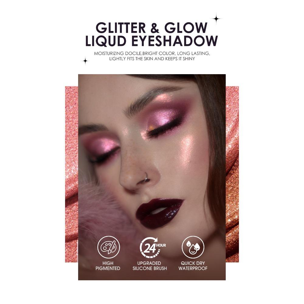 Langmanni Новые перламутровые сверкающие жидкие тени для век, десять цветов, одна упаковка теней для век-хамелеона