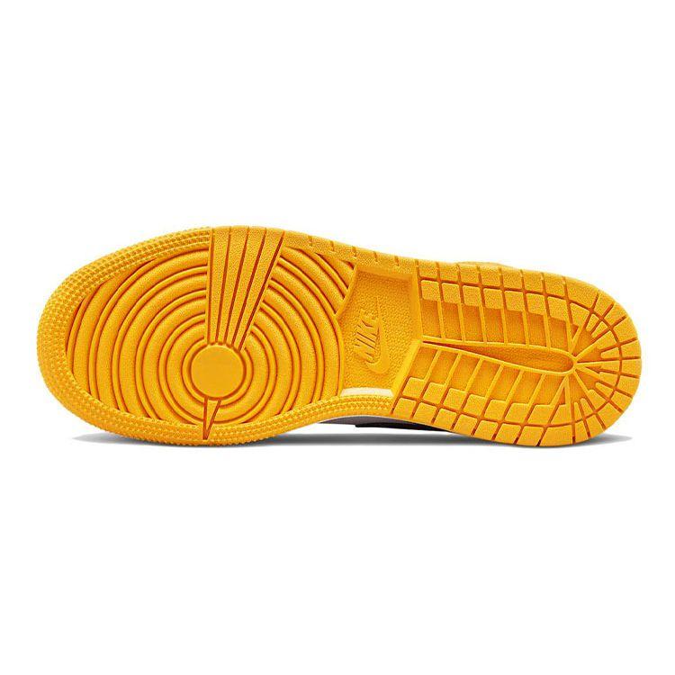 Детские кроссовки Air Jordan 1 Mid GS Reverse Yellow Toe Taxi White Black 554725-701