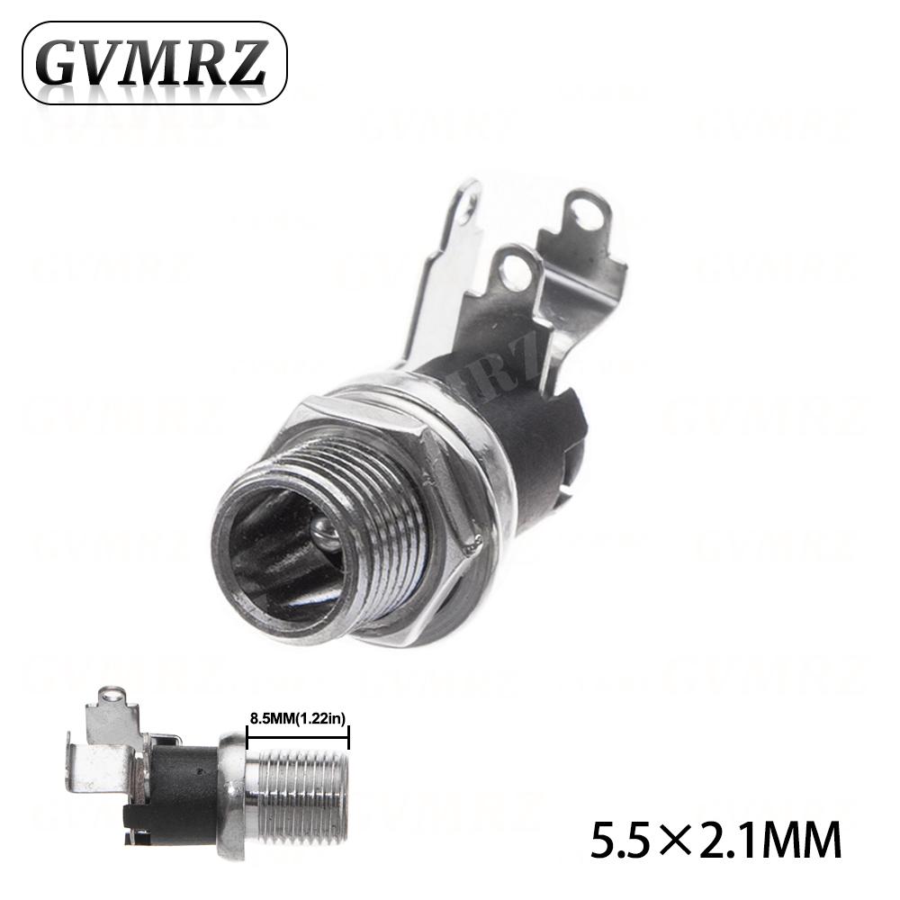 10PCS DC025M 5.5*2.1/2.5mm DC Socket With Nut 5.5x2.1/5.5x2.5 mm DC Power Jack Socket Female Panel Mount Connector