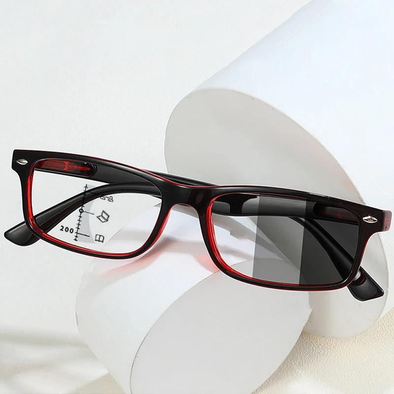 Color Changing Progressive Multifocal Hyperopia Glasses Intelligent Outdoor Photochromic Reading Eyewear Prescription Eyeglasses