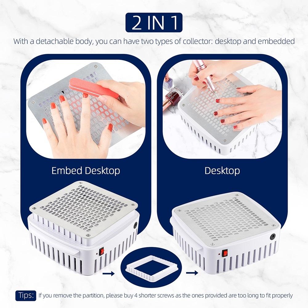 Профессиональный пылесборник для ногтей со встроенным фильтром, настольный пылесос для ногтей, коллектор для маникюрного стола для гелевых ногтей