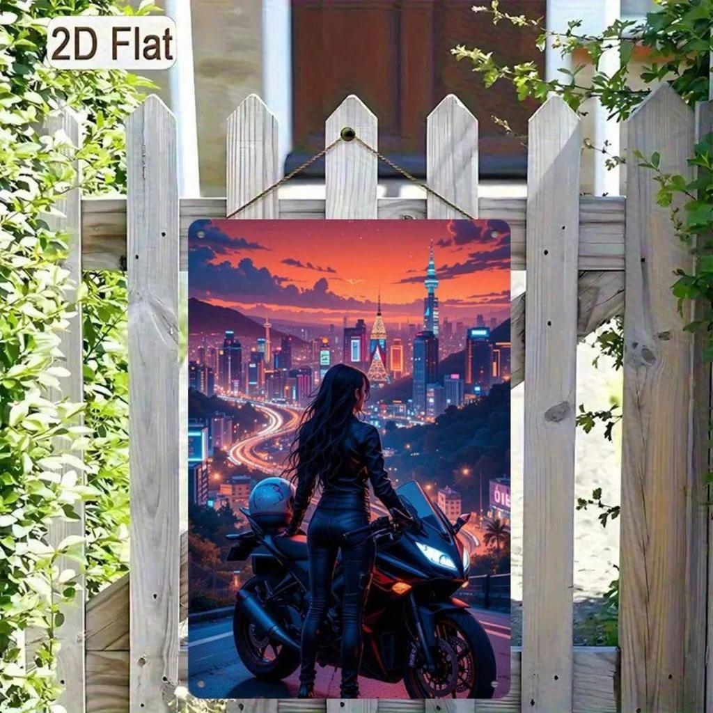 Vintage Motorcycle Tin Sign 8x12 Inch Metal Wall Art for Living Room Bedroom Indoor Outdoor Home Decor