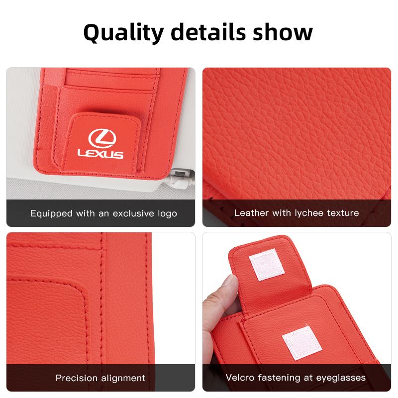 2026 Hot Interior Stickers Car Sunshade Card Package Holder Sunglasses Ticket Card Clip For Lexus F SPORT ES RX NX LS UX LM LX G