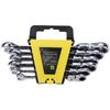 6PCS 72-Tooth Swivel Head Ratcheting Combination Wrench Set – Chrome Vanadium Steel, Reversible Ratchet Box-End & Open-End Wrench