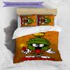 3pcs Custom Name Cartoon Marvin the Martian Bedding Set Duvet Cover Closure Includes 1 Duvet Cover & 2 Pillowcases for All Seasons Bedroom Decor