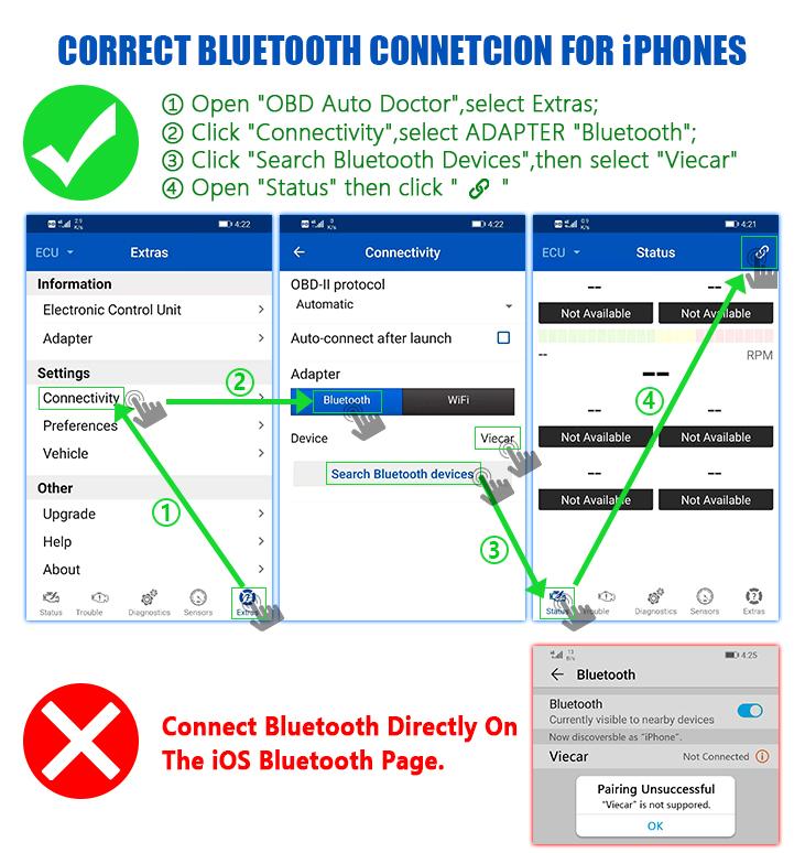Viecar ELM327 V1.5 Bluetooth 4,0 для Android/IOS OBD 2 OBD2 Автомобильный диагностический сканер ELM 327 V 1 5 PIC18F25K80 ODB2 Автоматический инструмент для считывания кодов
