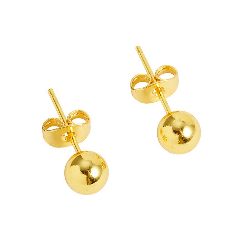 Серьги с золотым песком: Долговечная, высококачественная, фасовидная медная модель с титановой сталью под золото для женщин.