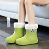 Зимние модные женские резиновые сапоги средней длины с толстыми подошвами, нескользящие женские резиновые сапоги, нескользящая обувь для отдыха на природе