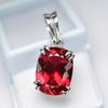 Certified 24 Ct Natural Red Ruby Cushion Gemstone 925 Sterling Silver Pendant