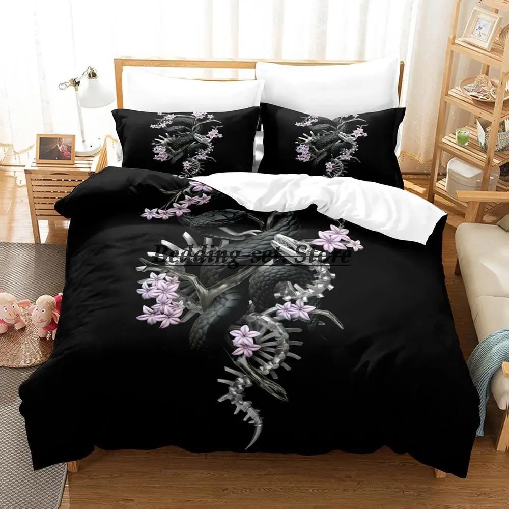 Animal Yinuoda Snake Bedding Set Single Twin Full Queen King Size Bed Set Aldult Kid Bedroom Duvetcover Sets Anime Bed