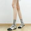 Lolita Lace Frill Mid-Calf Socks with Bow Ribbon - White Ballet Style JK Knee-Highs for Spring & Autumn