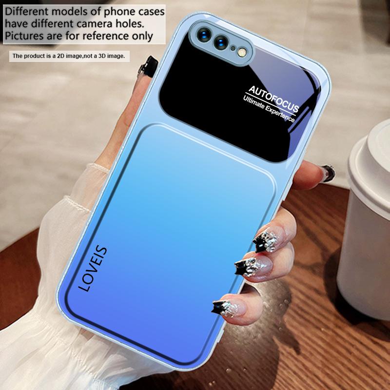 Фиолетово-синяя комбинация Для iPhone 17 Air 16 E 15 14 13 Plus 12 mini 11 17 Pro Max XR Xs Max 16E 7 8 Чехол для телефона из закаленного стекла