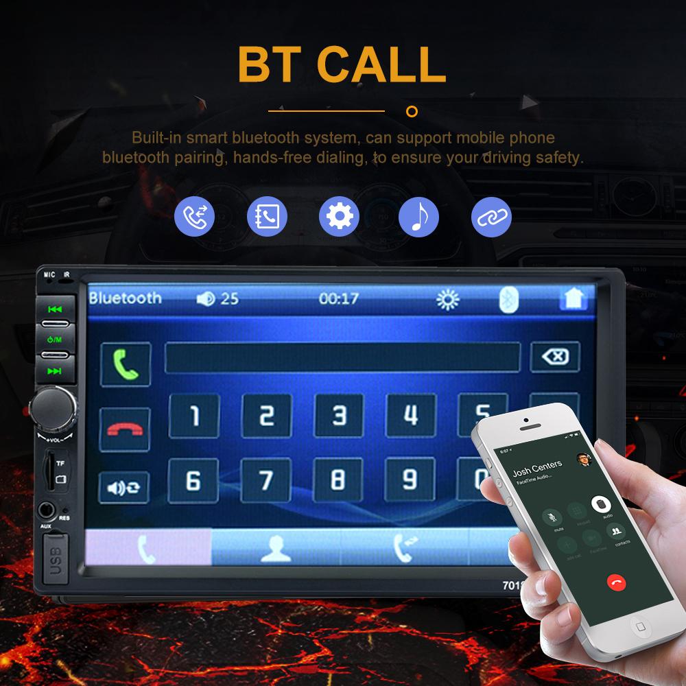 7-дюймовый Автомагнитола 2 din Автомобильный Радиоприемник Стерео Для Универсального MP5-плеера Мультимедийный Плеер 2 DIN Carplay Android Auto TF USB