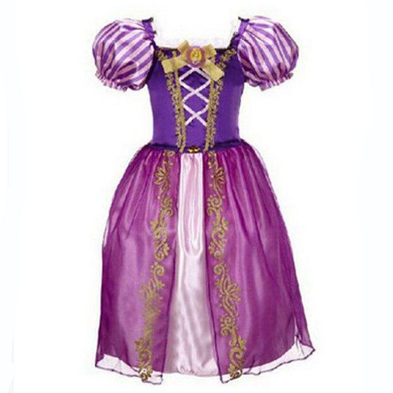 Элегантное детское платье принцессы для девочек для косплея Рапунцель Белль Золушки