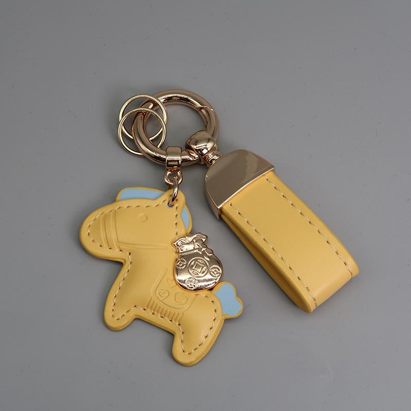 Женский брелок для ключей из искусственной кожи в виде лошади, милый брелок в виде пони, аксессуары для сумки, брелок для ключей, мода